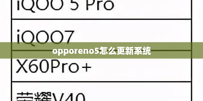 opporeno5怎么更新系统