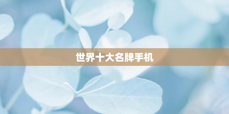 世界十大名牌手机